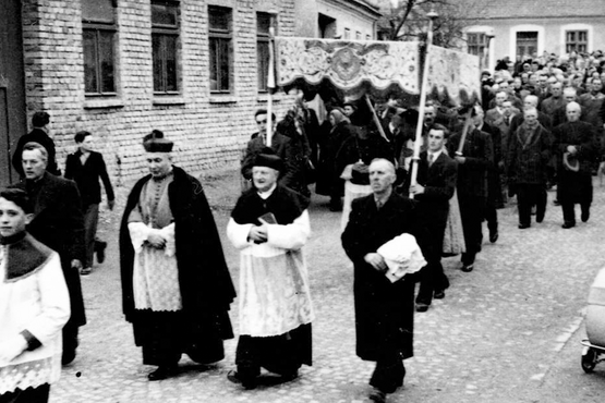 Josef Rögner bei der Visitation durch Kardinal Theodor Innitzer 