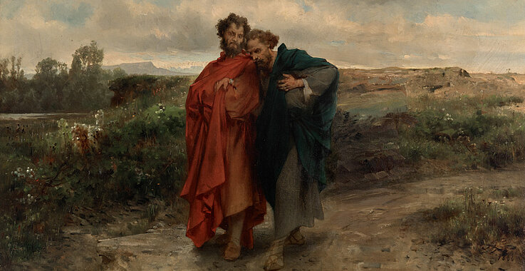 Freundschaft: Johann Till der Jüngere auf dem Weg nach Emmaus. Das Bild stammt aus dem Jahr 1888 und wurde vom Belvedere Wien für die Ausstellung zur Verfügung gestellt. 