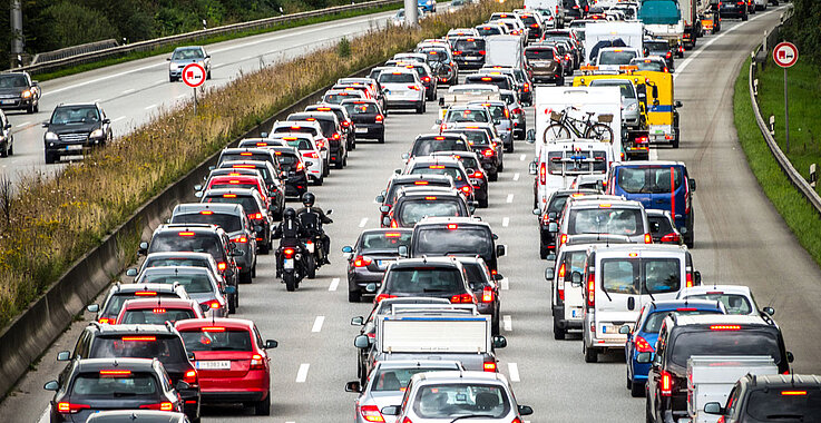 Stau auf der Autobahn