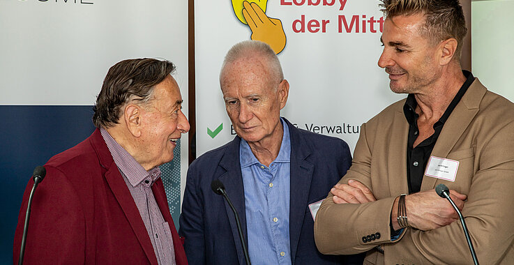 Richard Lugner mit Wolfgang Lusak und Leo Hillinger. 