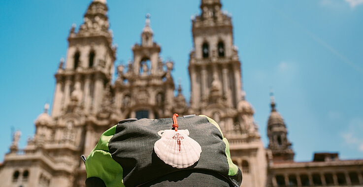 Ein Highlight für den müden Pilger: Die Ankunft vor der Kathedrale in Santiago de Compostela. 